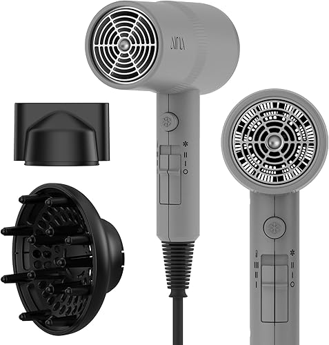 AINA Secador de pelo con difusor, secador de pelo para mujer  Tecnología iónica avanzada, revestimiento de cerámica  Cold Shot cuenta con calor