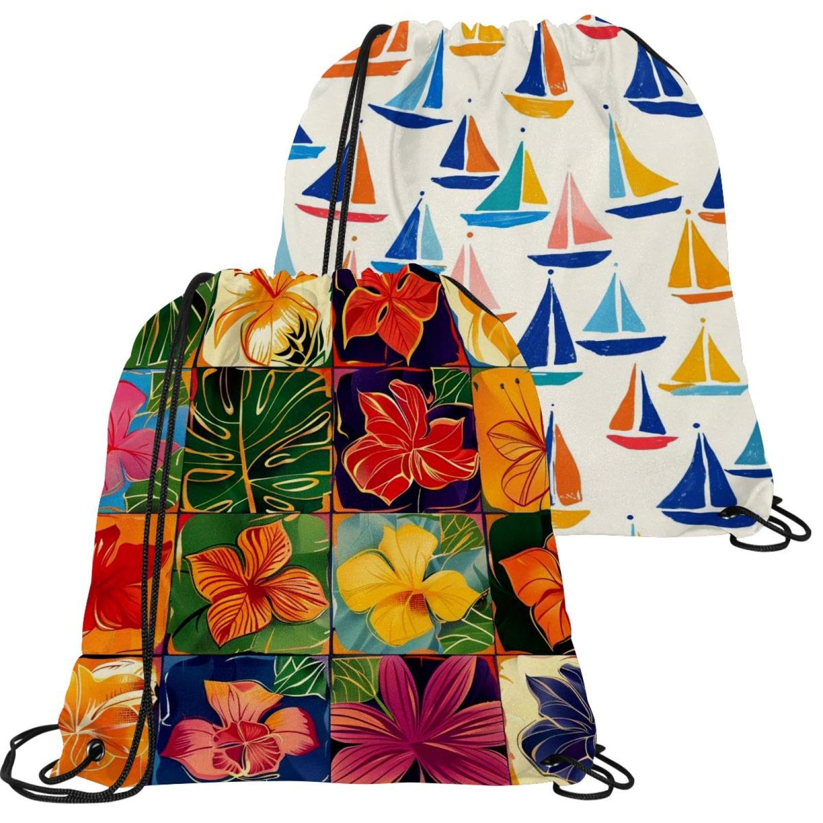 Sac à dos hawaïens avec cordon imperméable multicolore et ultra léger - 7