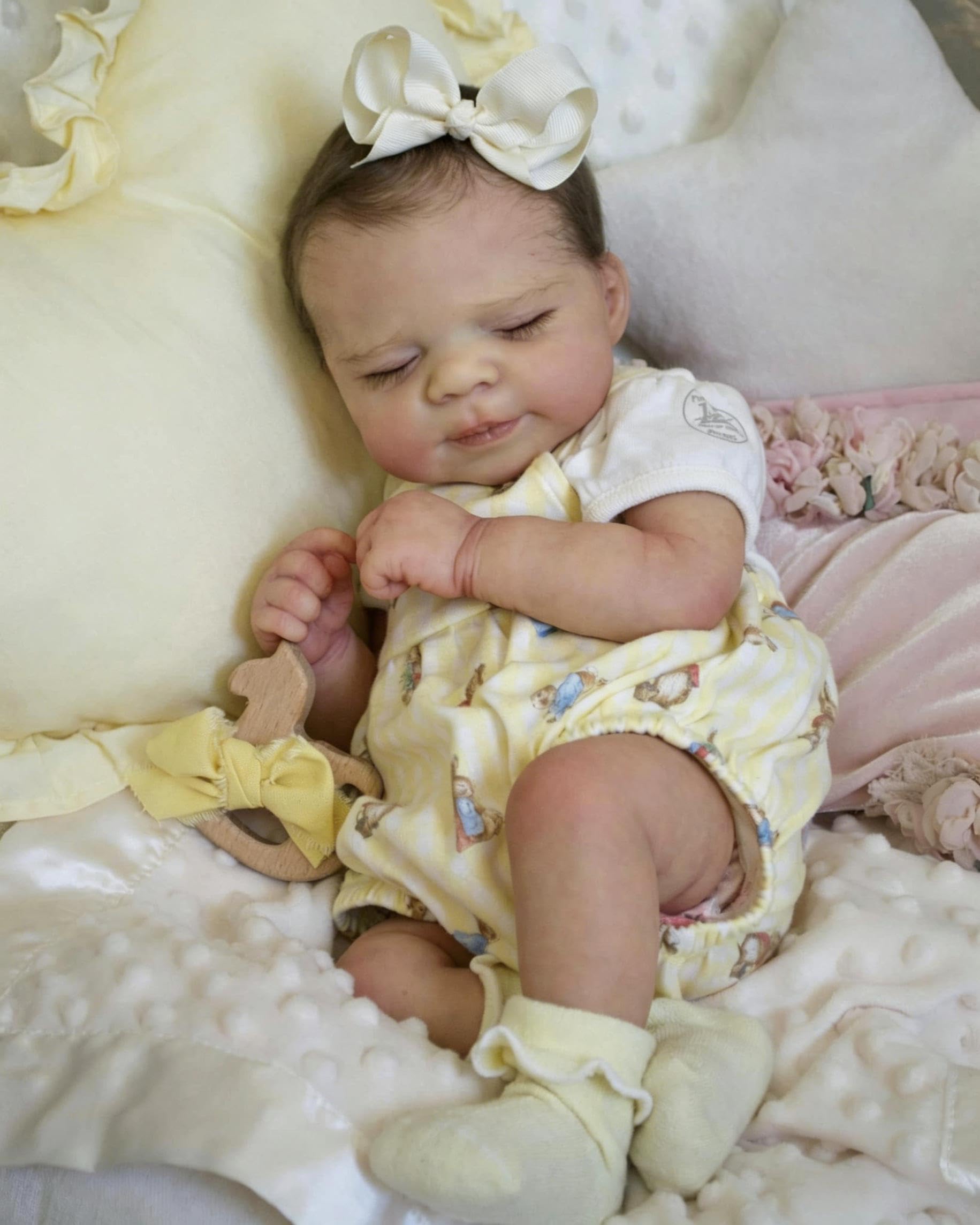 RXDOLL Pełna silikonowa lalka niemowlęca, 45 cm, Reborn Baby Doll, silikon, na całe ciało, winyl, anatomicznie poprawna, dziewczyna, realistyczna lalka niemowlęca, możliwość prawdziwego życia, Reborn