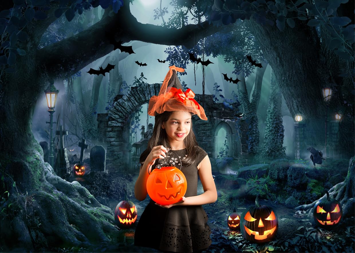Amazon | LYCGS 7×5フィート ハロウィン写真撮影背景 ハロウィン背景