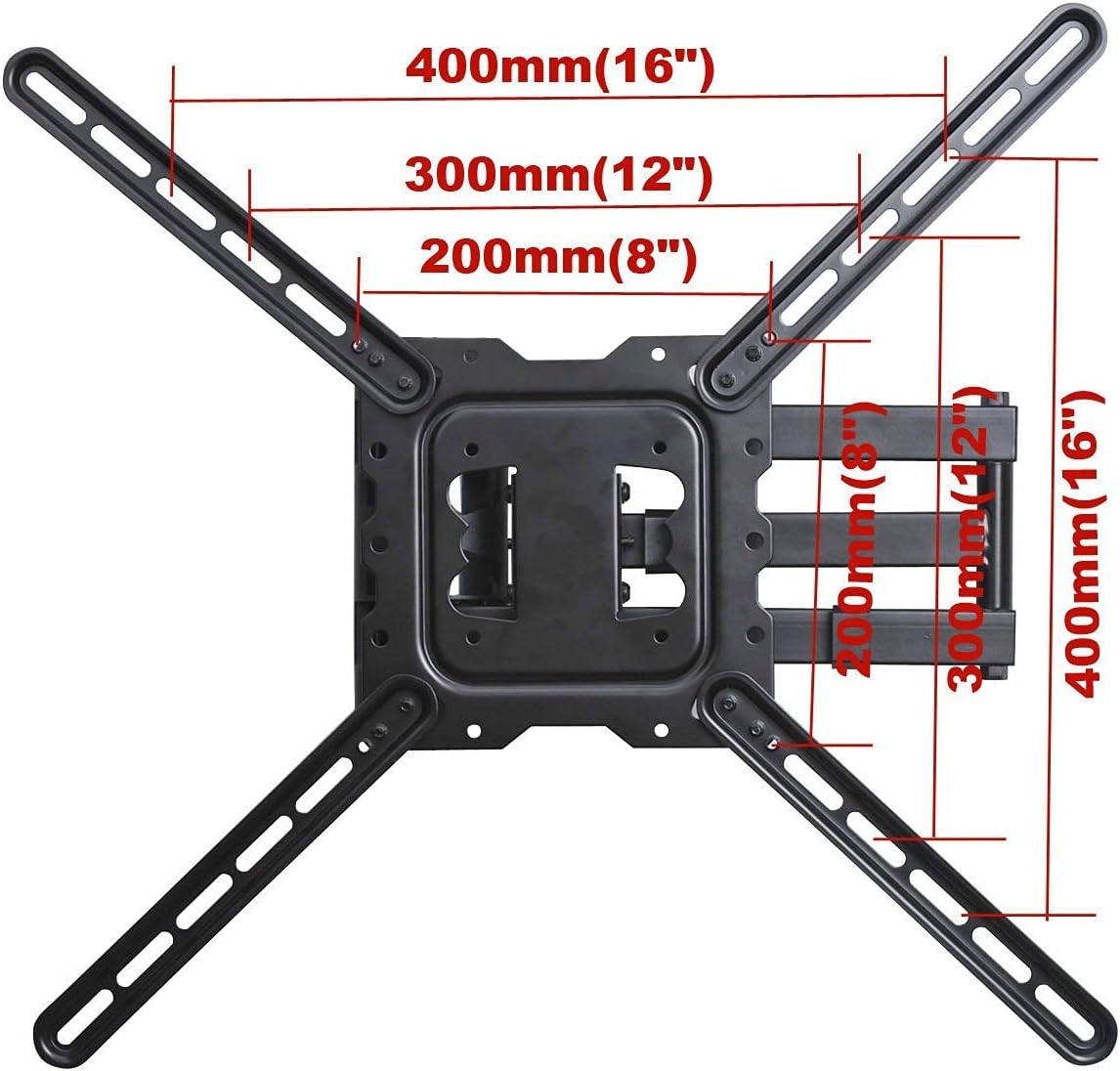 VideoSecu 24" Long Arm TV Wall Mount Low Profile Articulating Full Motion Swing Tilt Wall Bracket for Most 22" to 55" LED LCD UHD TV Monitor Flat Screen VESA 200x200 400x400 up to 600x400mm MAH