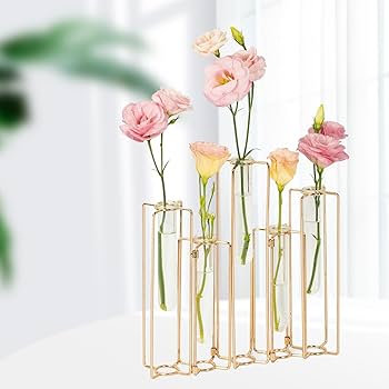 Amazon.co.jp: センターピース用ゴールド花瓶 - ガラス試験管