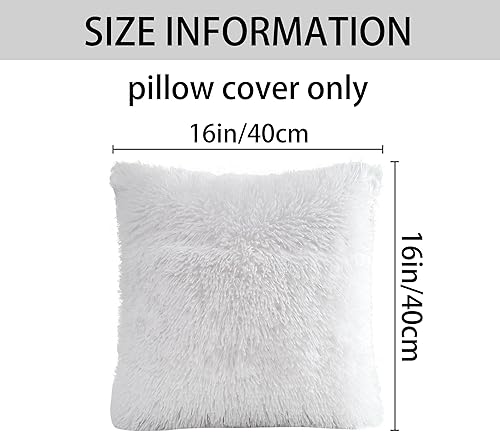 Miniatura 7 de uxcell Juego de 2 fundas de almohada, suaves y esponjosas, fundas de cojín decorativas de doble cara de felpa de piel sintética, fundas de almohada