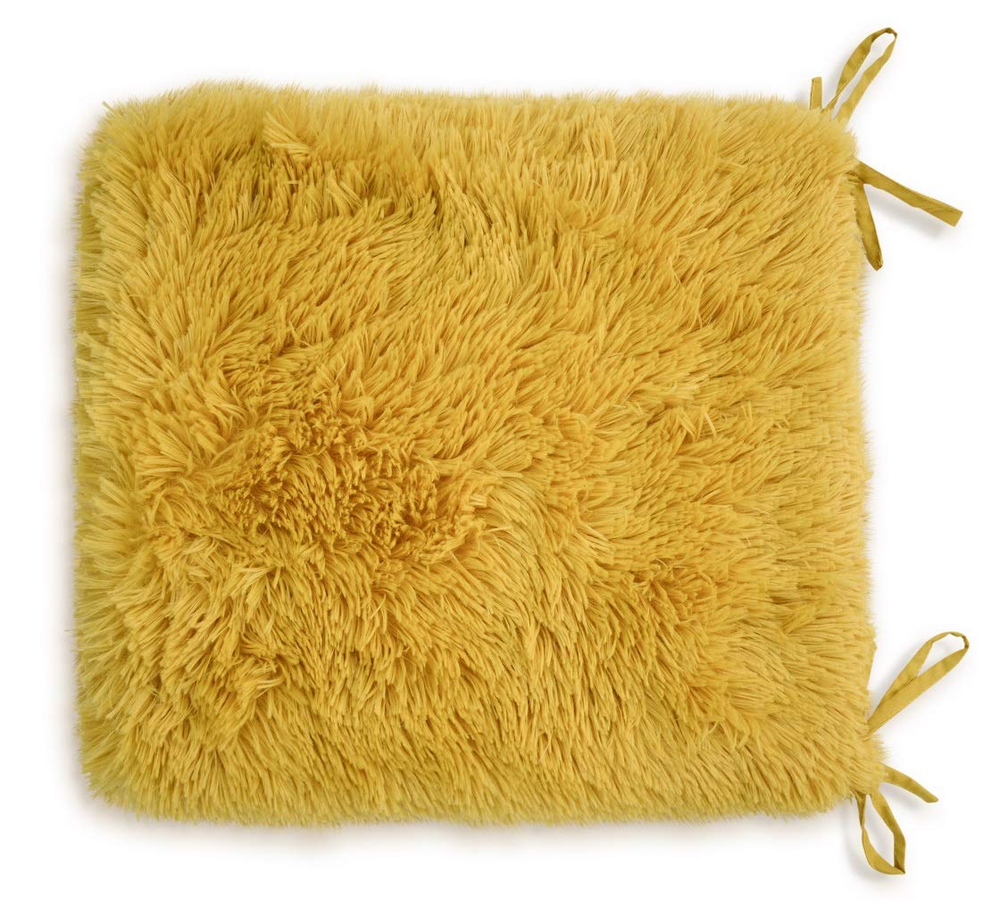 Velvet Stitch Cuddles Sofa Seat Pads Cushions, Sofa Cushions Teddy Dining Tie Couch Foam Cushion Seat Pads (Pack of 8, Ochre)