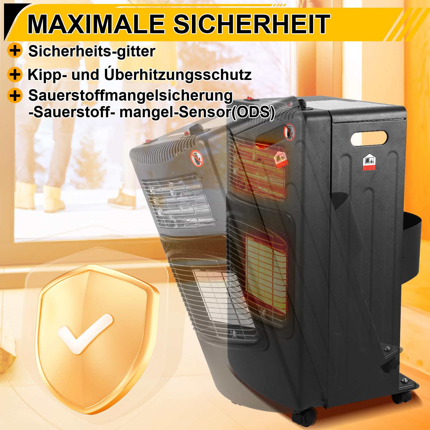 Coazy Gaskachel 4200Watt | Inclusief Gasdrukregelaar En Gasslang Krachtige Comfortabel Gaskachel Elektrische Kachel Op Gas Infrarood 0