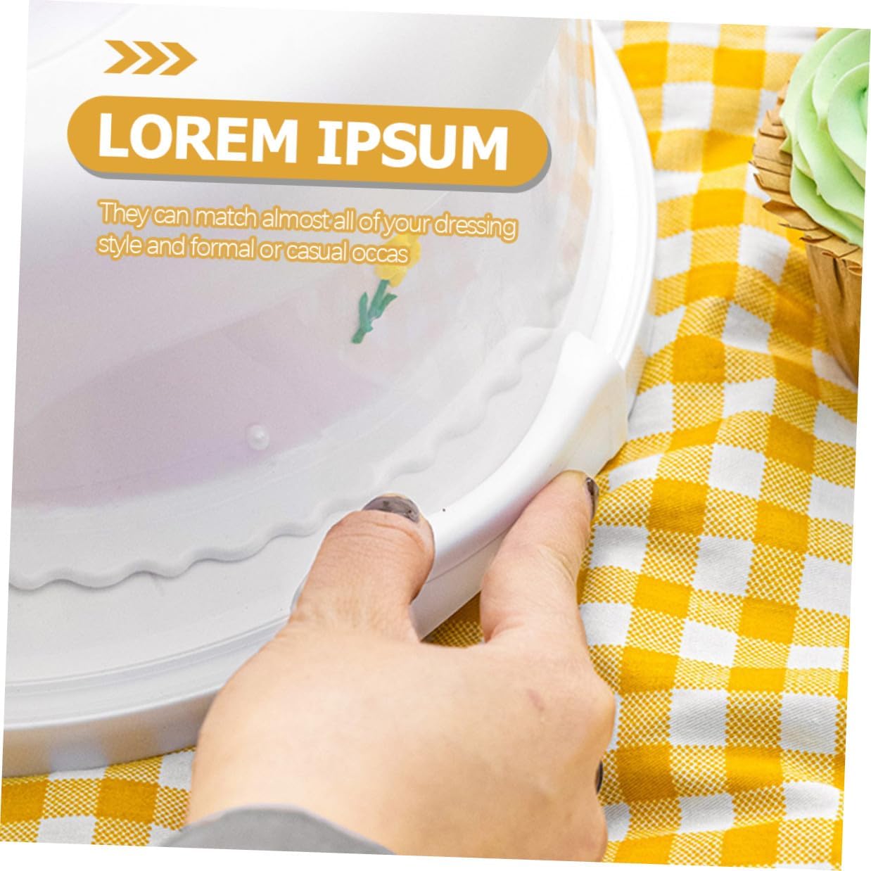 VALICLUD Reusable 8-inch Portable Cake Box with Handle Elevated White Birthday Cake Carrier Food-grade Plastic Container for Party and Home Storage