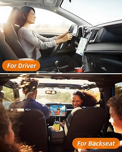 Miniatura 9 de 3 in 1 Tablet Holder for Car Bottle, 360Rotatable & Aluminum Telescopic Arm Sturdy Rod Cup Holder Tablet Mount for iPad Pro 12.91110.59.7AirMini