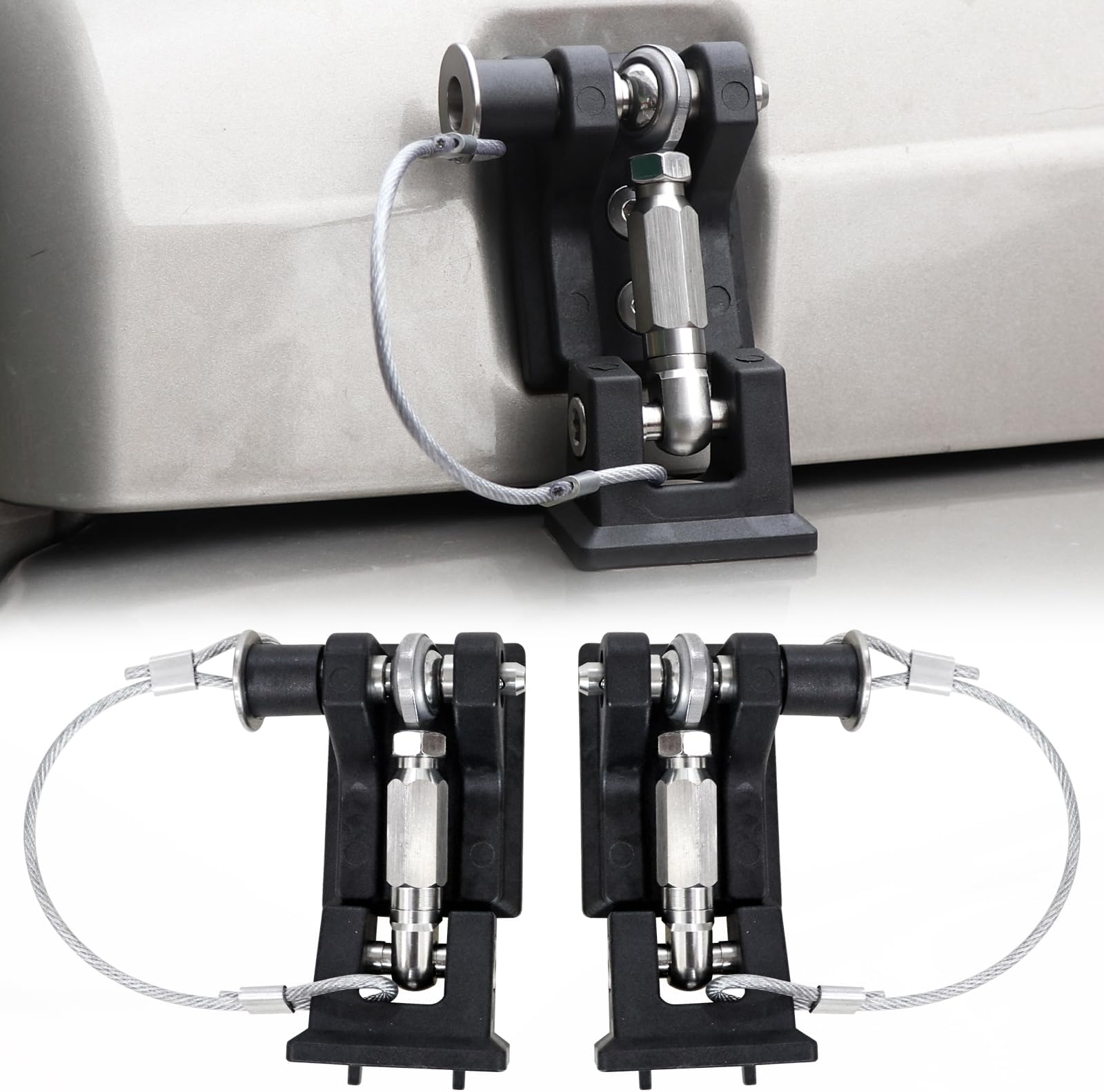 for Jeep Wrangler TJ Accessories Hood Latches Lock,Aluminum Hood Safety Catch with Keys for 1997-2006 Jeep Wrangler TJ 2/4 Door(1 Pair,Black)