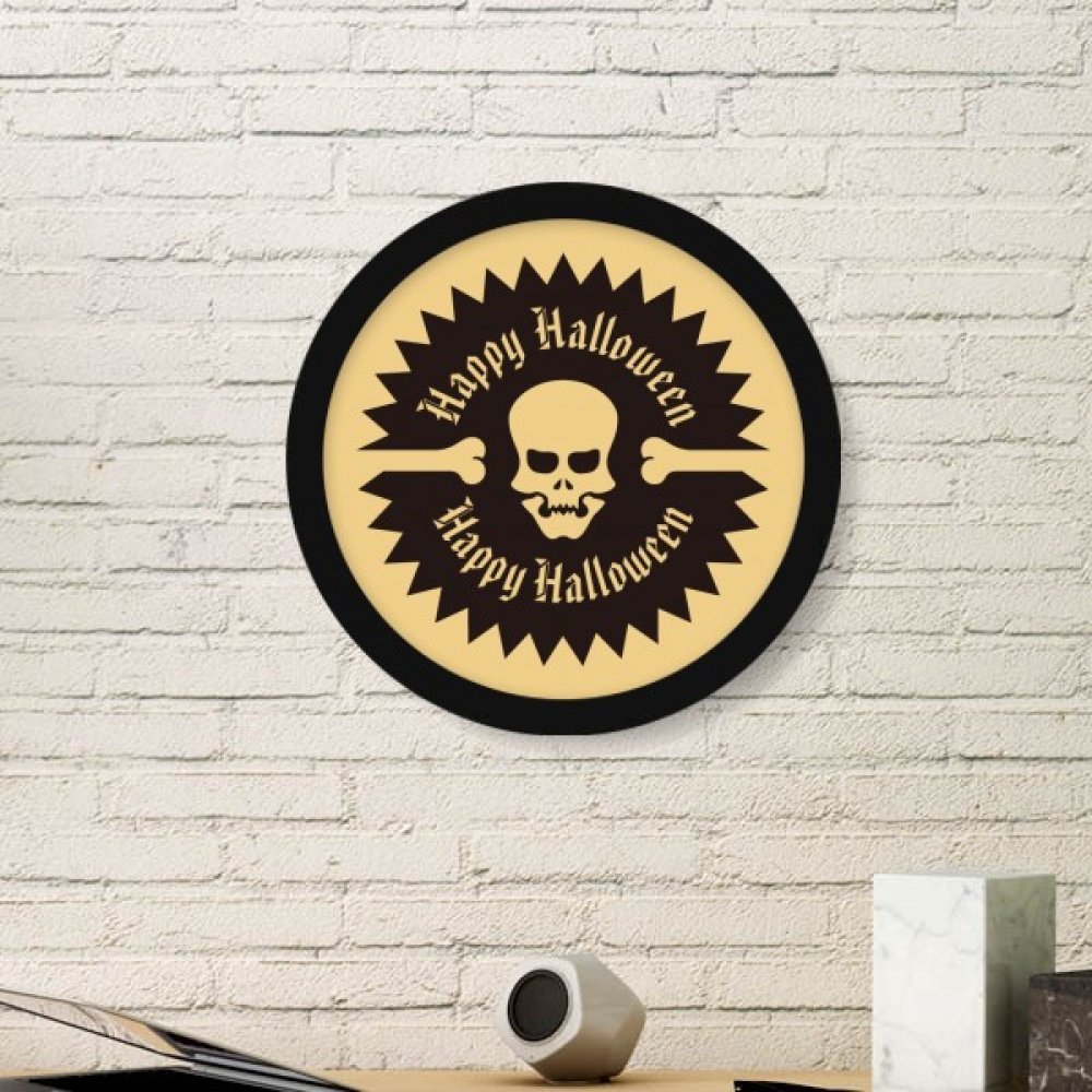 Cadre photo rond Halloween style crâne noir pour salon et décoration murale