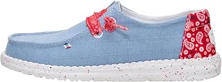 HEYDUDE Women's Wendy Americana Paisley Slip On Shoe | Lightweight Travel Ready Casual Loafer with Elastic Laces