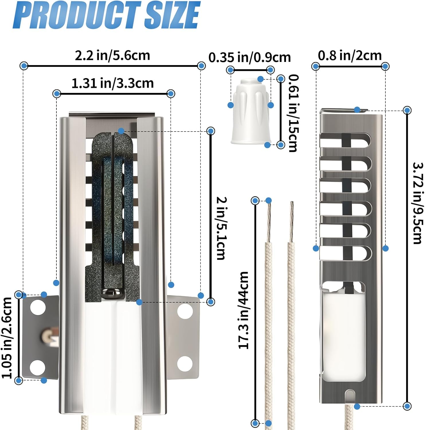 5303935066 Gas Range Oven Igniter Replacement Compatible with Frigidare Kenmore Gibson Tappan, Replaces 08013883, 316030600, 316030600, 318177720 Range Oven Burner Ignitor