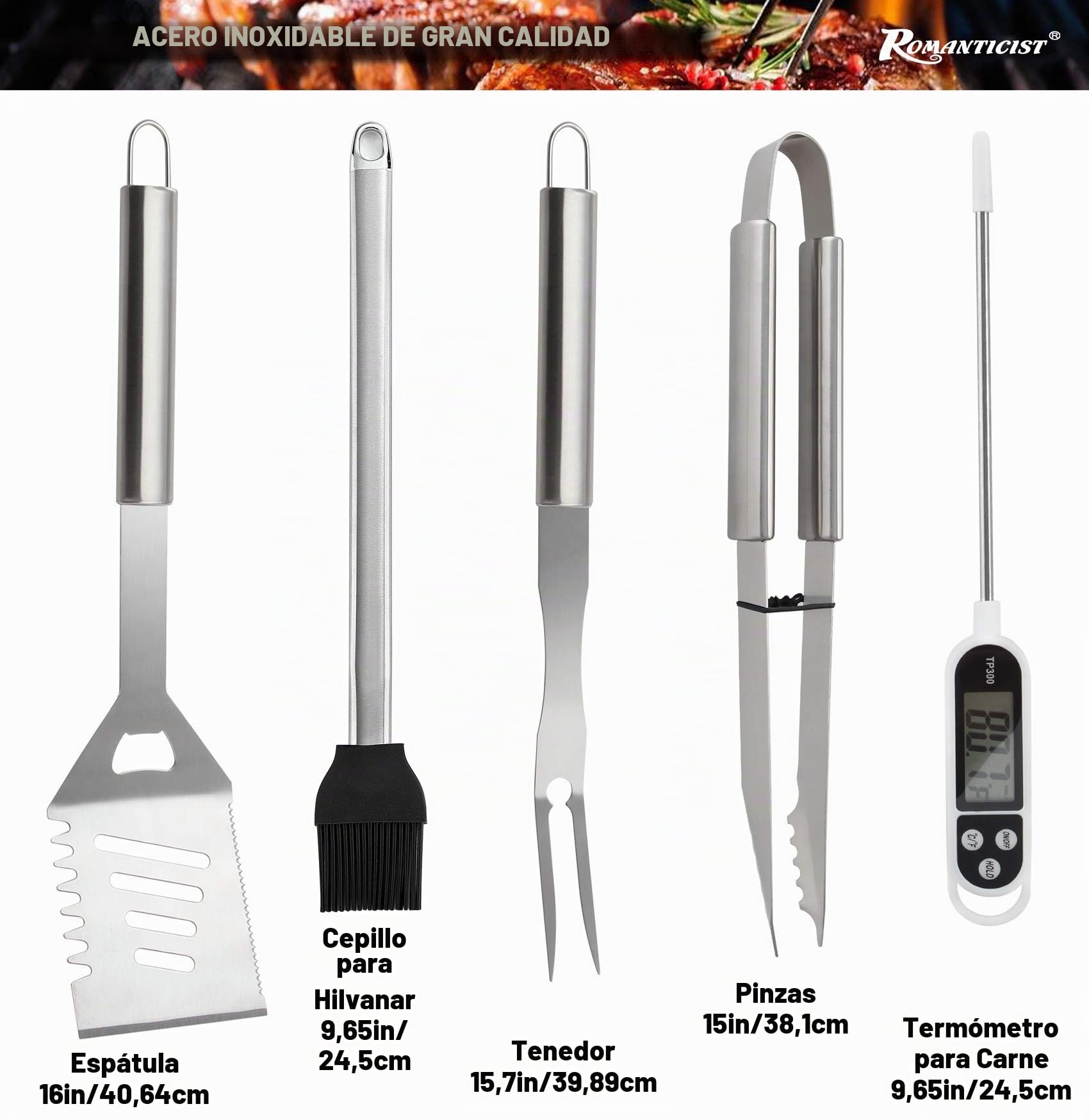 Romanticist 28pcs Kit de Barbacoa - Regalo de Ideal para Hombres