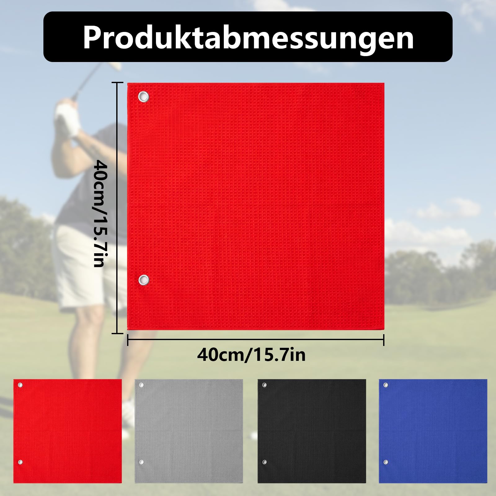 4 Pz Asciugamani da Golf, 40 x 40 cm Asciugamano da Golf in Microfibra Personalizzati per uomo e donna, accessori golfs, yoga e palestra