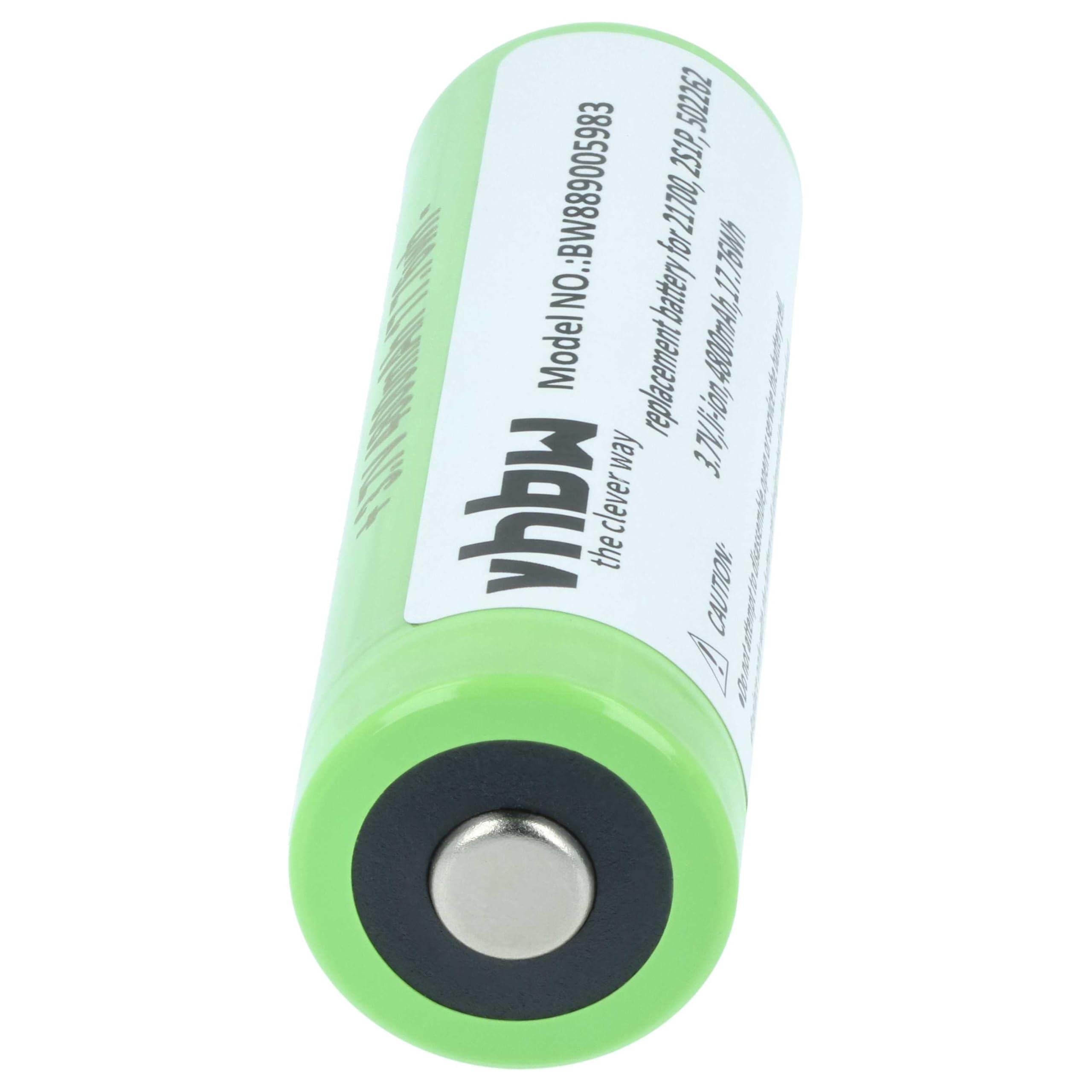vhbw Bateria zamienna do Ledlenser 2S1P, 502262 do latarki czołowej (4800 mAh, 3,7 V, litowo-jonowa)