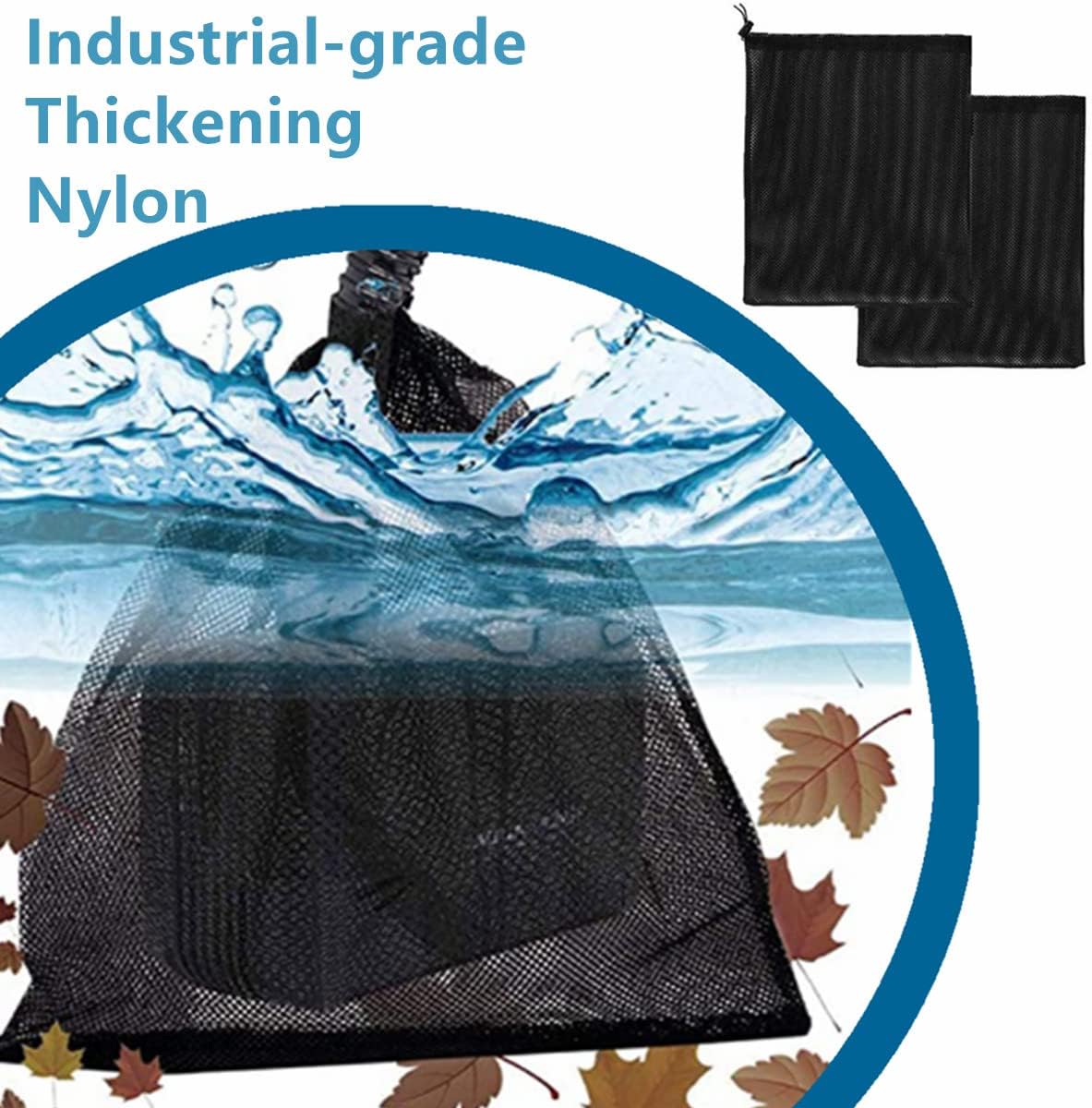 2 Pack Black Modern Nylon Mesh Pond Pump Protective Bag, 18"x 18", Pump Barrier Bag image 5