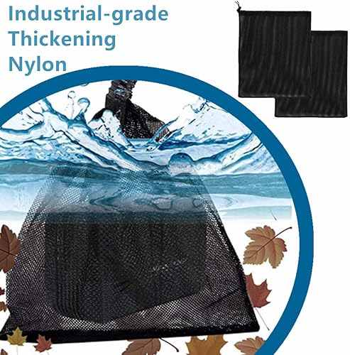 Miniatura 5 de Goldhik Paquete de 2 bolsas protectoras de malla de nailon negro moderno, 18 x 18 pulgadas, bolsa de barrera de bomba