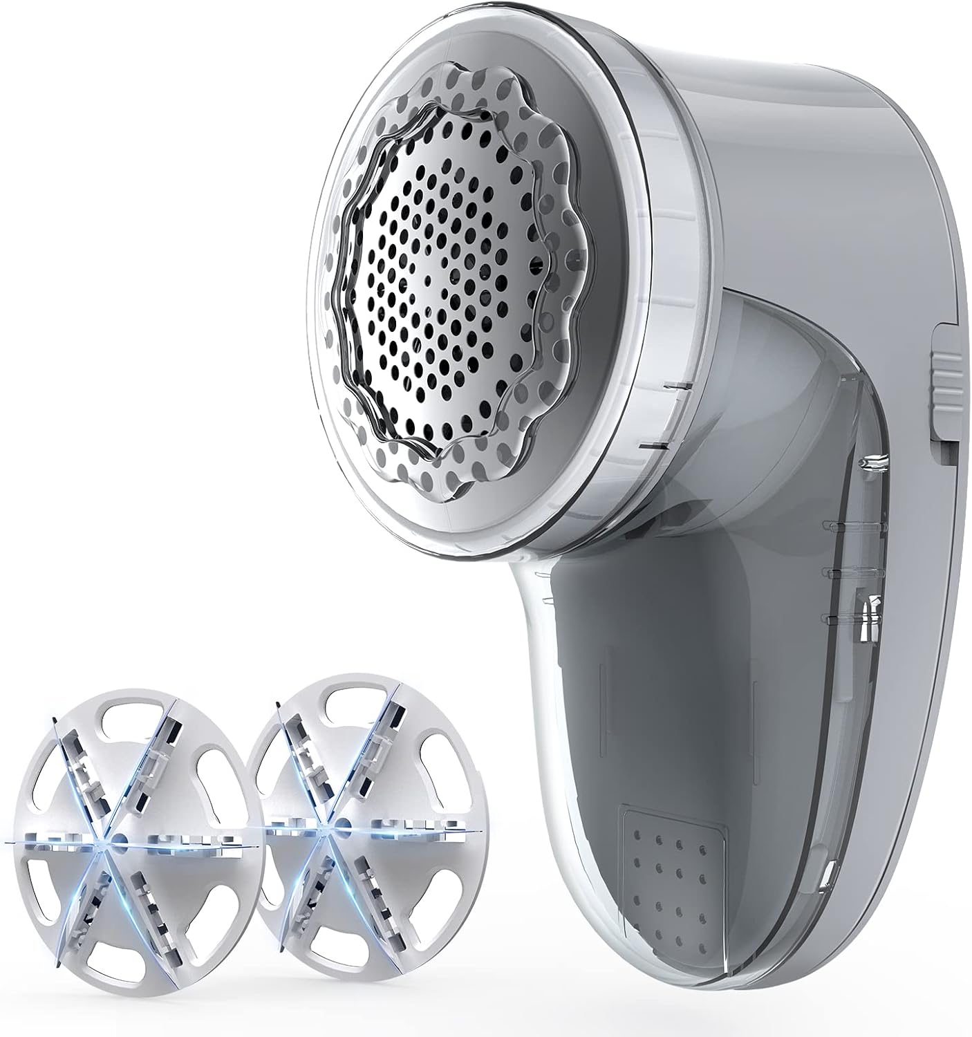 Fabric Shaver Lint Remover, Sweater Shaver with 2 Replaceable Stainless Steel 6-Leaf Blades, Fabric Defuzzer for Clothes Fuzz, Lint Balls - Battery Operated : Health & Household