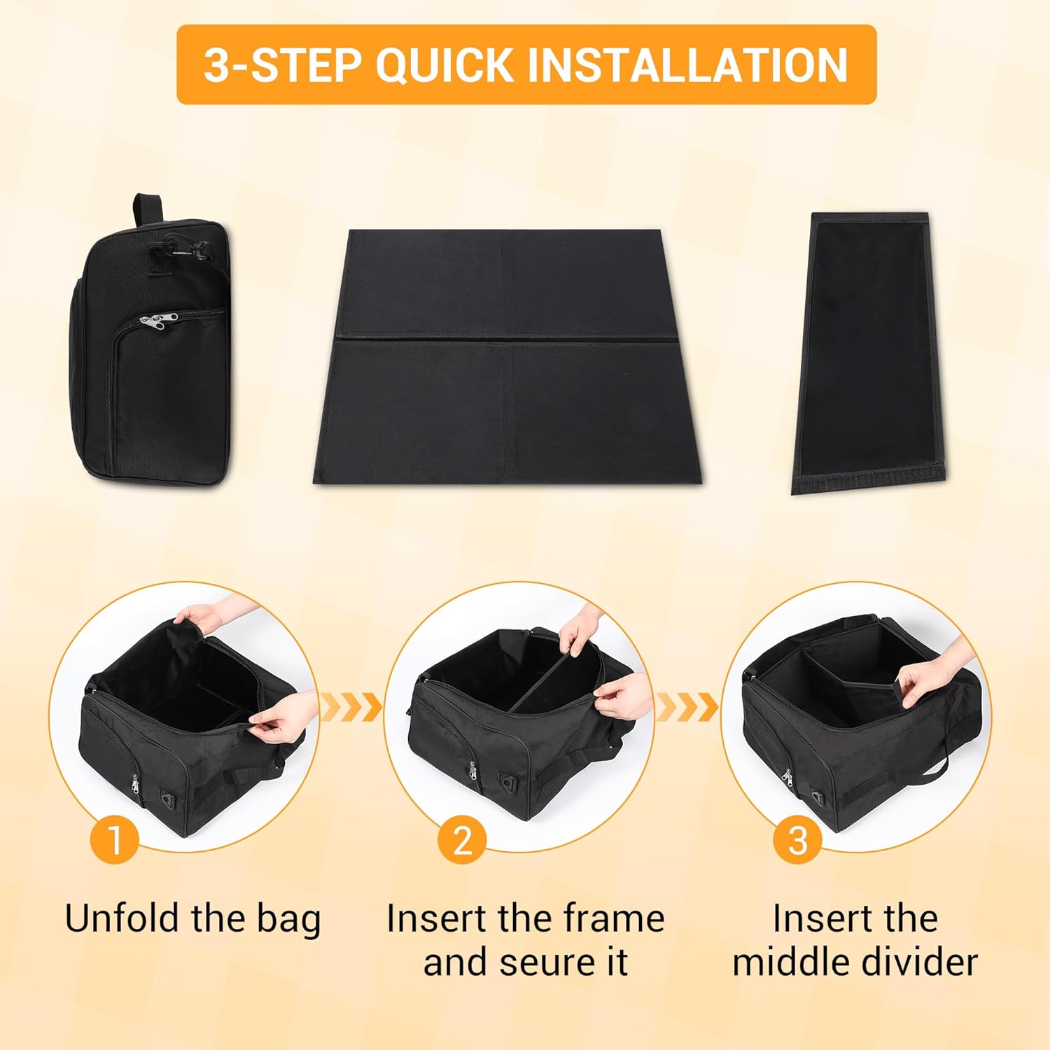 Garvee 2 Pack Hat Organizer for Baseball Caps, 900D Oxford Fabric Hat Storage Bag with Removable Shoulder Strap, Portable Snapback Cap Carrier for Traveling & Moving, Black