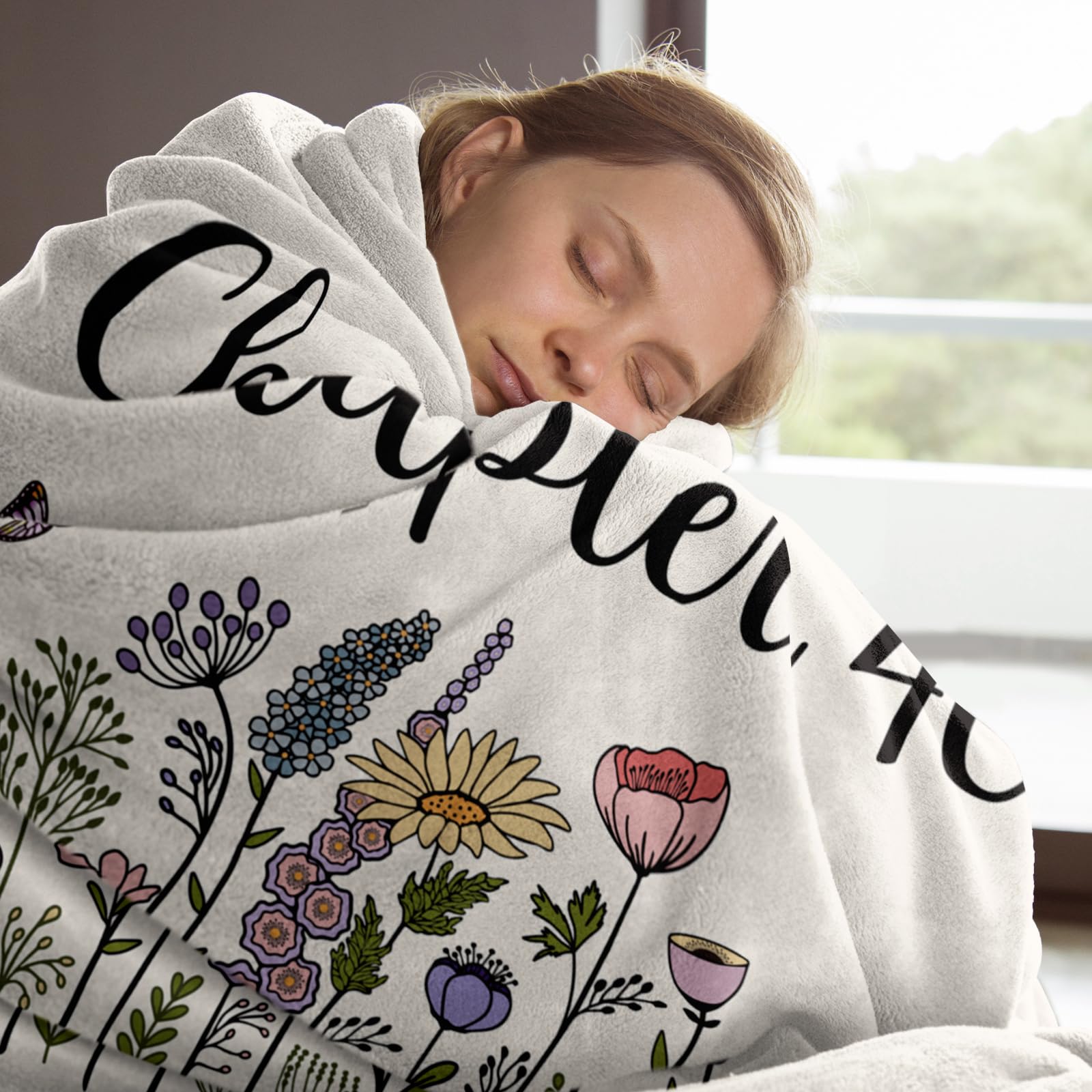 Afterprints 40th Birthday Gifts Women, Chapter 40 Blanket Gift for Her, 40 Year Old Birthday Gifts for Women, Friend, Sister, Mom, 1986 Bday Gift, Turning 40 Throw Blankets 50'' x 60''