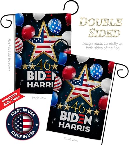 Miniatura 3 de Bandera de Biden Harris con 46 banderas de jardín con soporte patriótico para el presidente demócrata republicano de la fiesta del té de Estados