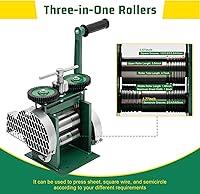 Vista 2 de RustyVioum Máquina de laminador de prensa de joyería, 0.039x 3.346 in Manual Schmuckpresse Maschine, herramienta de rodillo de hoja de metal plana