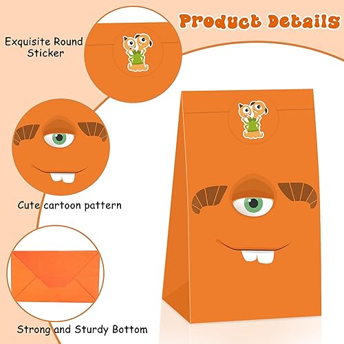 Miniatura 4 de 24 bolsas de regalo para fiesta de monstruos, bolsas de regalo con temática de monstruos, suministros para fiestas de cumpleaños, decoraciones de