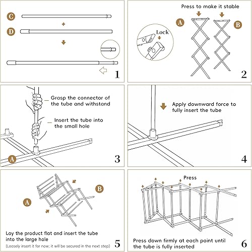 Miniatura 5 de Tendedero plegable para ropa, 3 niveles, portátil, para interiores y exteriores, antioxidante, compacto, plegable, gris, 28 pulgadas de profundidad