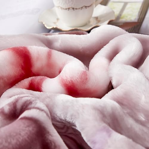 Miniatura 6 de LGYKUMEG Manta pesada de visón sintético de doble capa de 9 libras, estilo coreano, 79 x 91 pulgadas, gruesa y sedosa manta de visón Raschel, 79 x