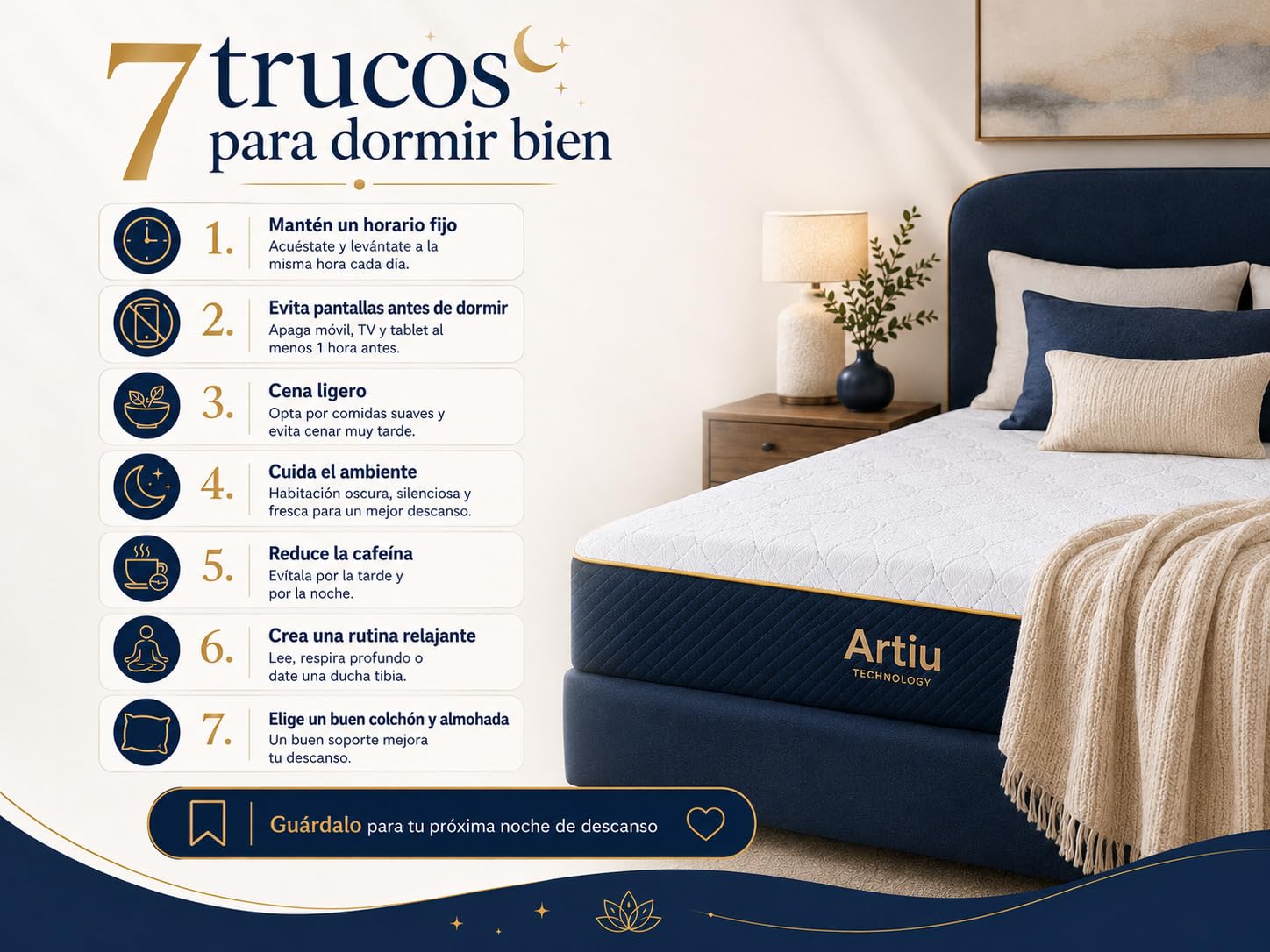 DORMISSIMO Colchón Artiu Viscoelástico 90x190 H2 25cm | Cama articulada, Firmeza H2, Homologación CertiPUR, Homologación OEKO-TEX, Funda lavable, Fabricado en Europa