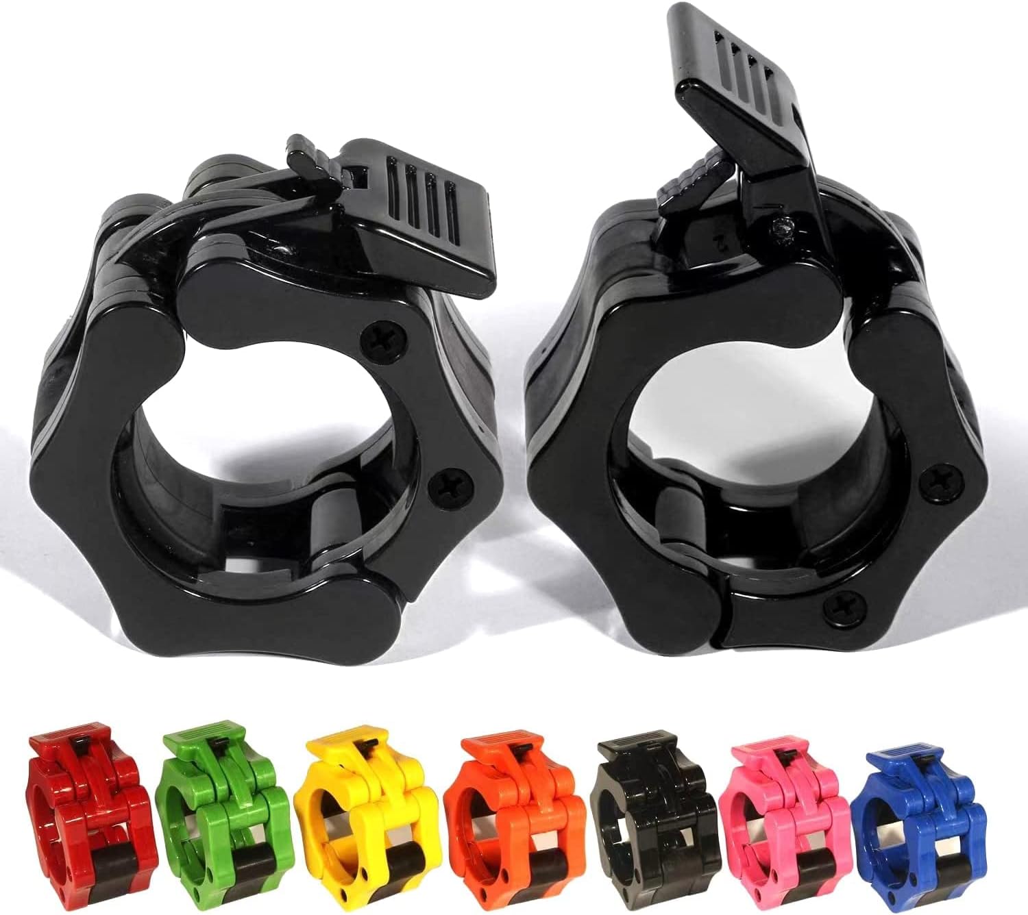 GW Tech Barbell Clamps 2 inch, Heavy Duty Exercise Collars 2" Quick Release Pair of Locking Pro Olympic Weight Bar Plate Locks Collar Clips for Workout Weightlifting Fitness Training (Black£© : Sports & Outdoors