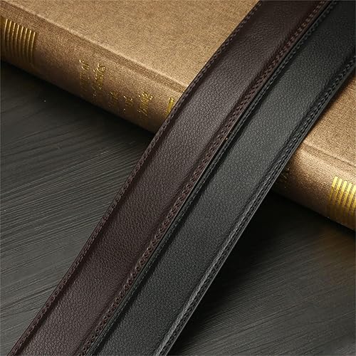 Miniatura 7 de Paquete de 2 cinturones de trinquete para hombre, cinturón de cuero de 1 38 pulgadas para jeans casuales, ajuste de cintura ajustable de 36 a 44