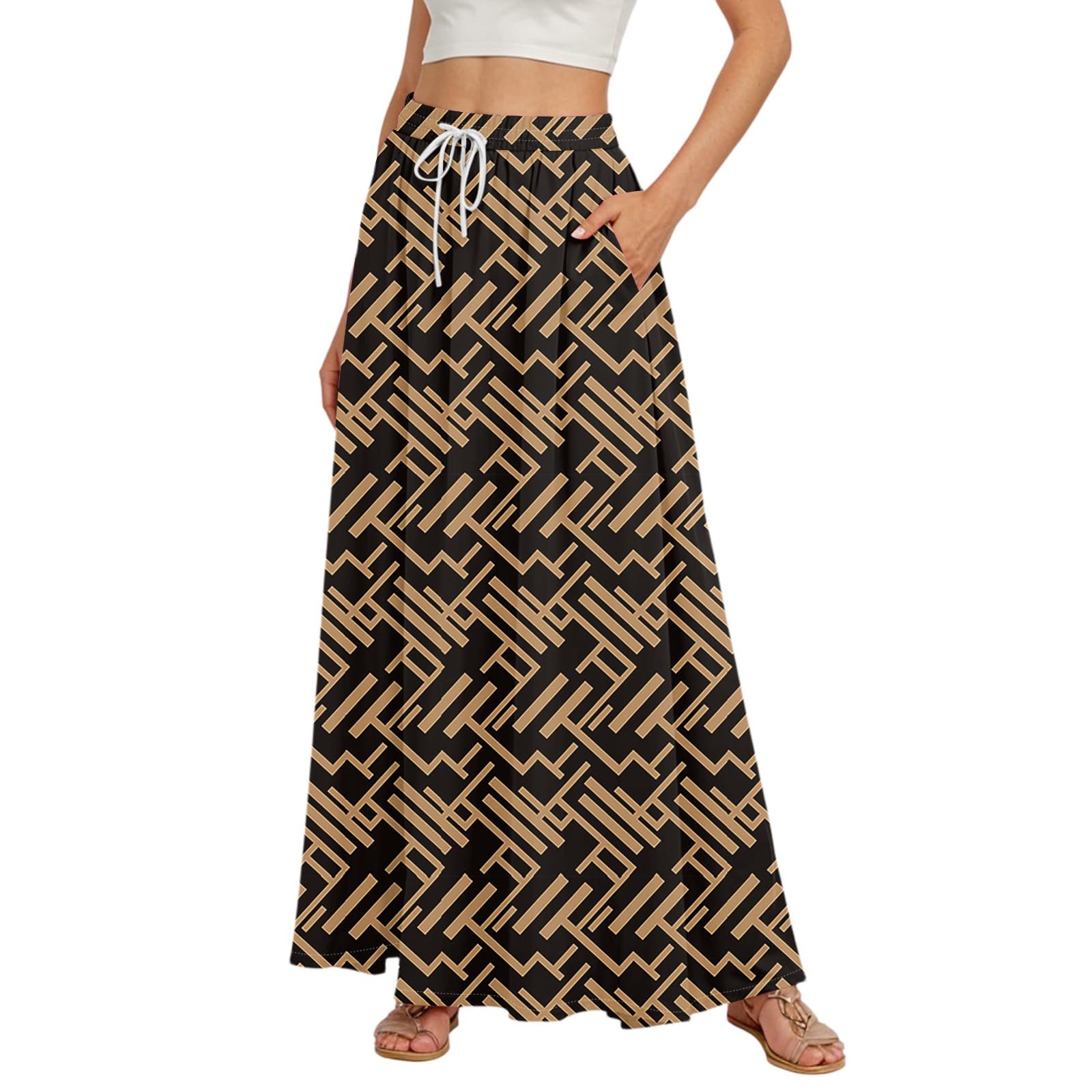 Womens Maxi Skirts Going Out Tiered Long Skirts Lightweight Summer Casual Beach Cover Up a Line Sexy Boho