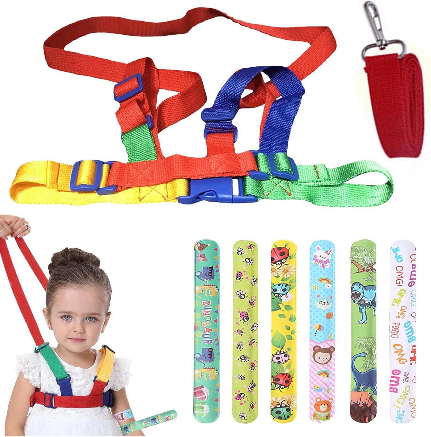BDSHUNBF 7PCS Toddler Reins, Baby Toddler Safety Harness, AntiLost for