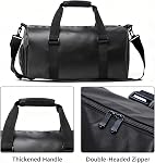 Small Sports Gym Bag Mini Travel Duffel Bags for Women Men, 19L Waterproof Fitness Workout Tote Bag, Yoga Carry On Bag Weekender Overnight Bag with Shoe Compartment, Black