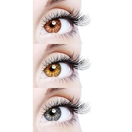 EYCOG 3 Pair Monthly Brown Hazel Grey Colored 0 Power Contact Lenses for Eyes Men and Women with Lens Case