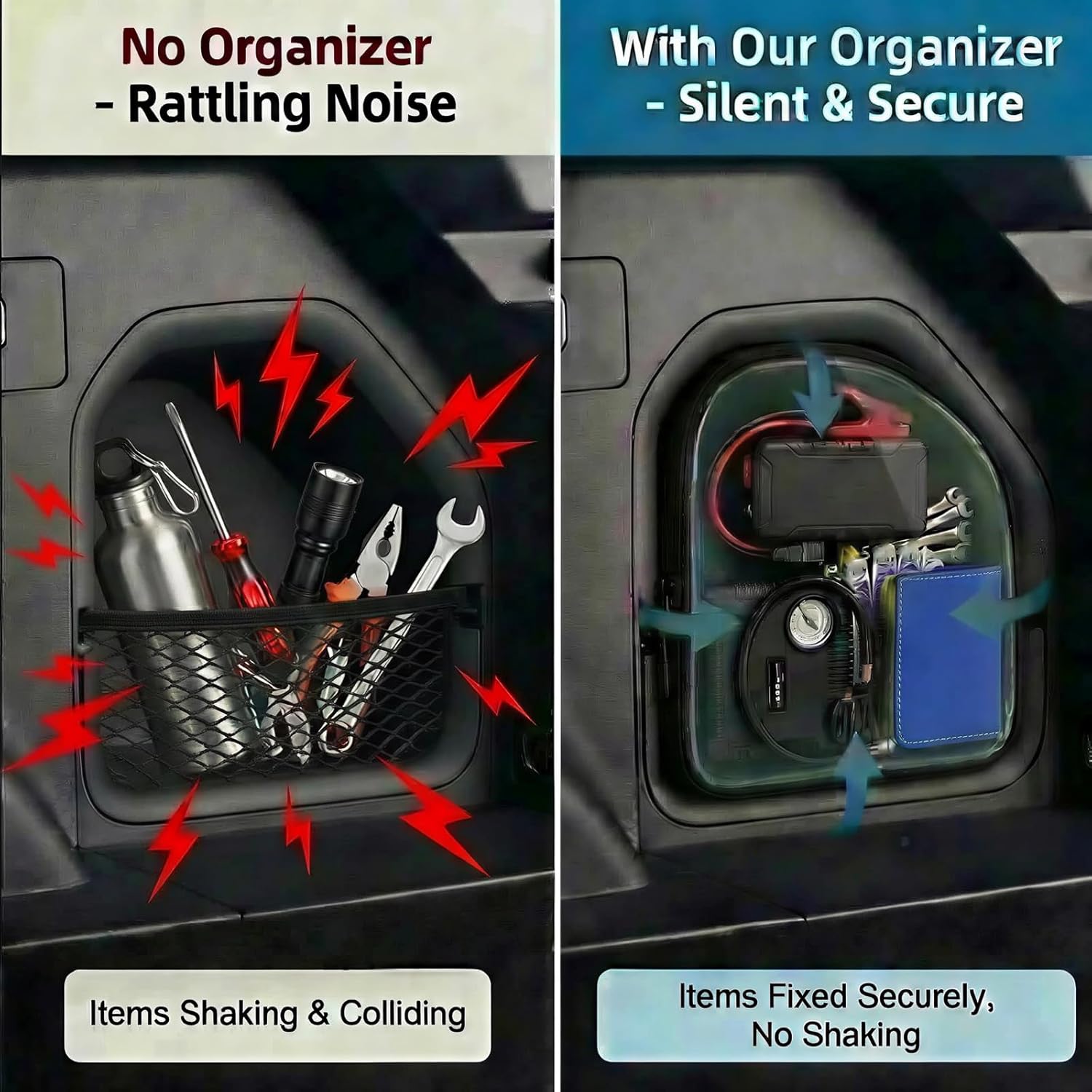 Trunk Upgrade, Trunk Organizer Pocket Bag, Trunk Cubby Storage bag,Cargo side pocket For Toyota Rav4 2026+ Black, 1 pc