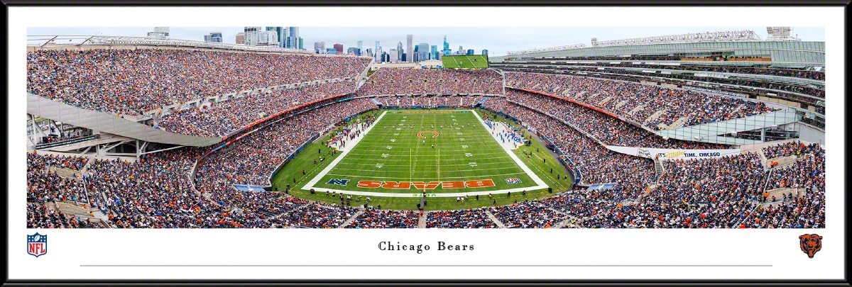 Chicago Bears, End Zone - Unframed Poster by Blakeway Panoramas (40"W x 13.5"H)