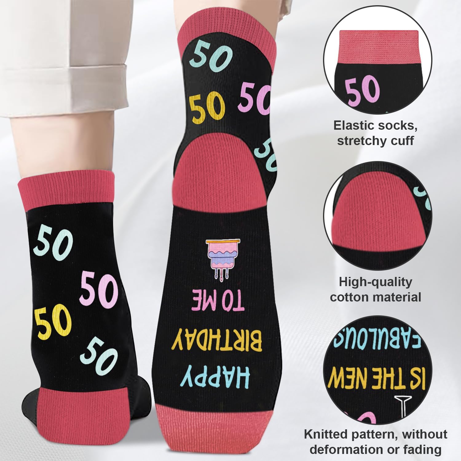 Birthday Gifts for Woman with Womens Novelty Socks for 30th/40th/50th/60th/70th/80th Birthday Women - Image 2