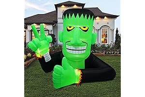 6FT High Outdoor Green Inflatable Frankenstein for Halloween Decorations