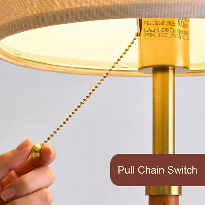 Lámpara de Mesa Madera y Metal 22" Juego de 2 miniatura 3