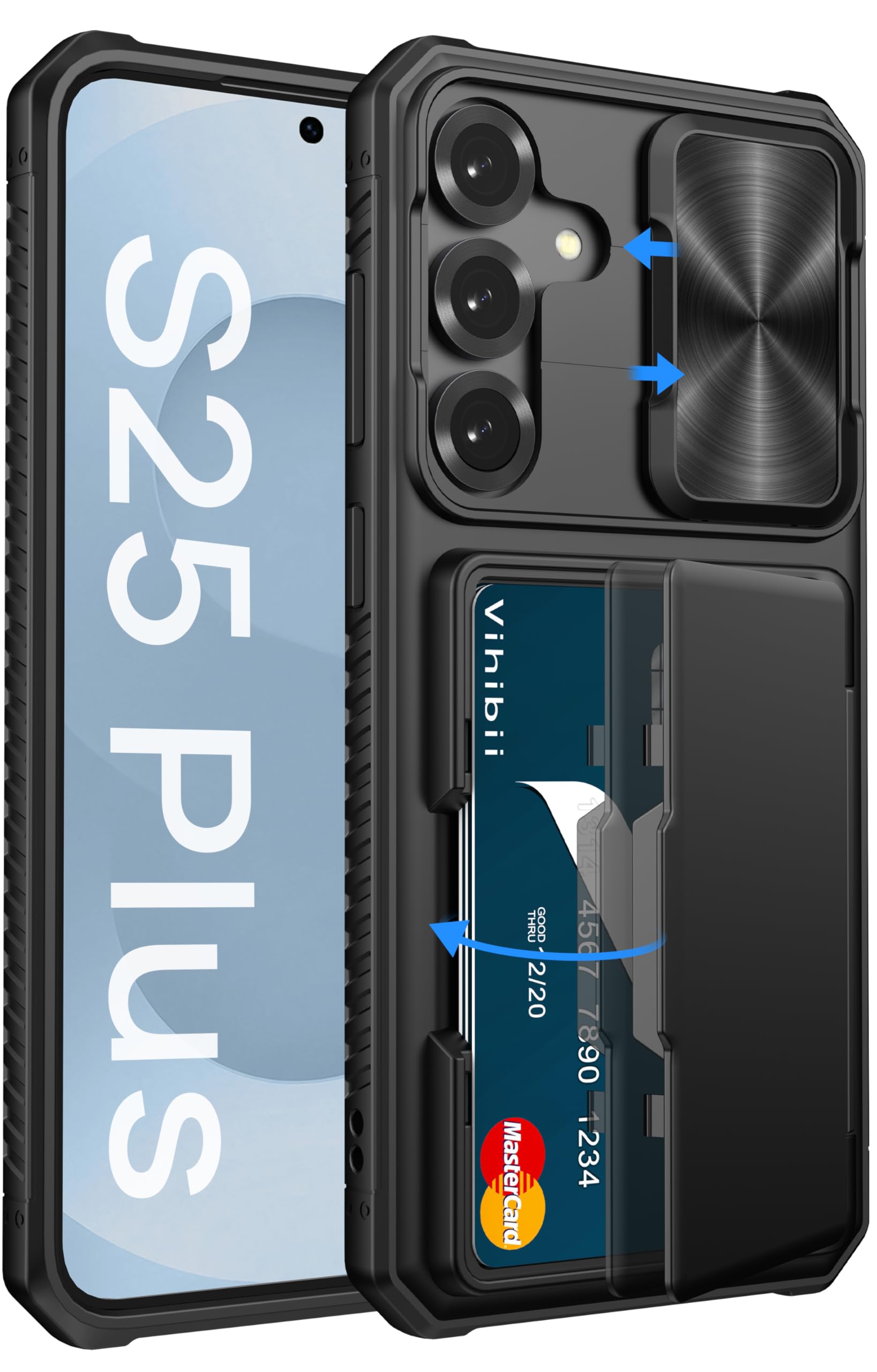 Vihibii for Samsung Galaxy S25+ Plus Case with Card Holder