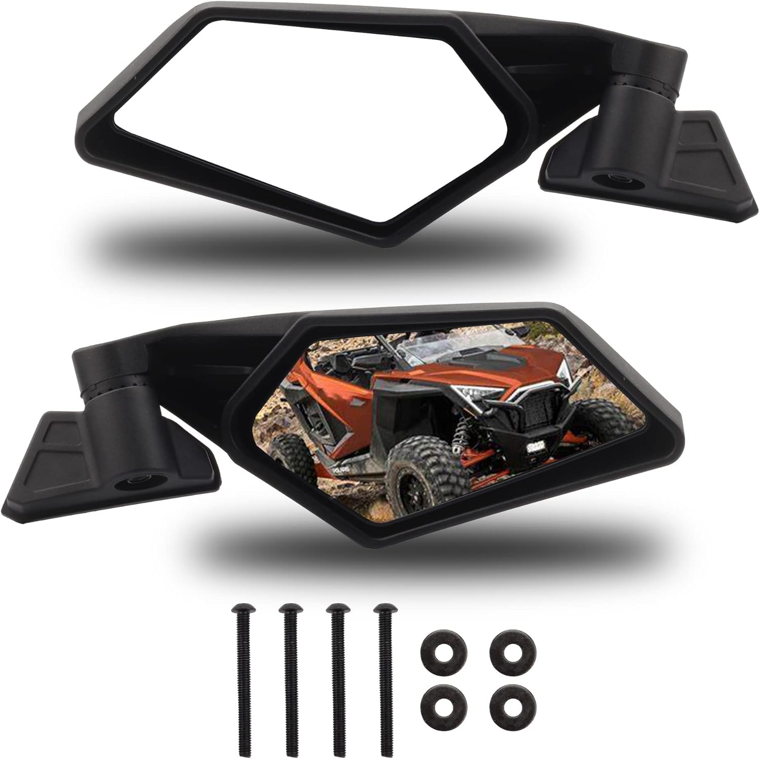 Dasbecan Side View Mirrors UTV Wide Compatible with CAN-AM BRP UTV MAVERICK X3 Series 2017-2022 Pair Mirror Glasses Front Black Accessories Rear Mirror Replace 715002898
