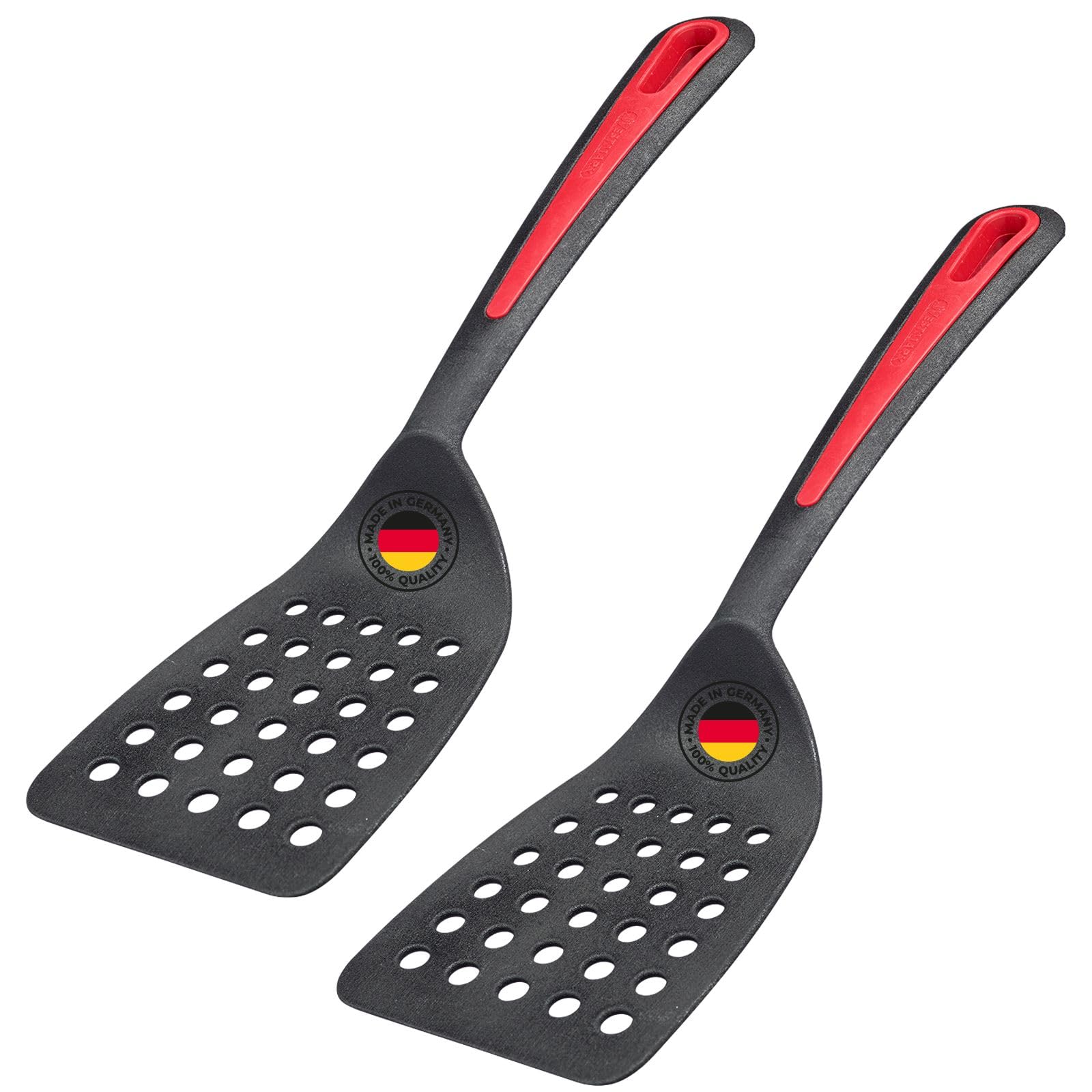 Westmark 2 Spatula Gallant – Wide Contact Surface and Specially flattened Edge – Plastic, Black/red, 293722E3