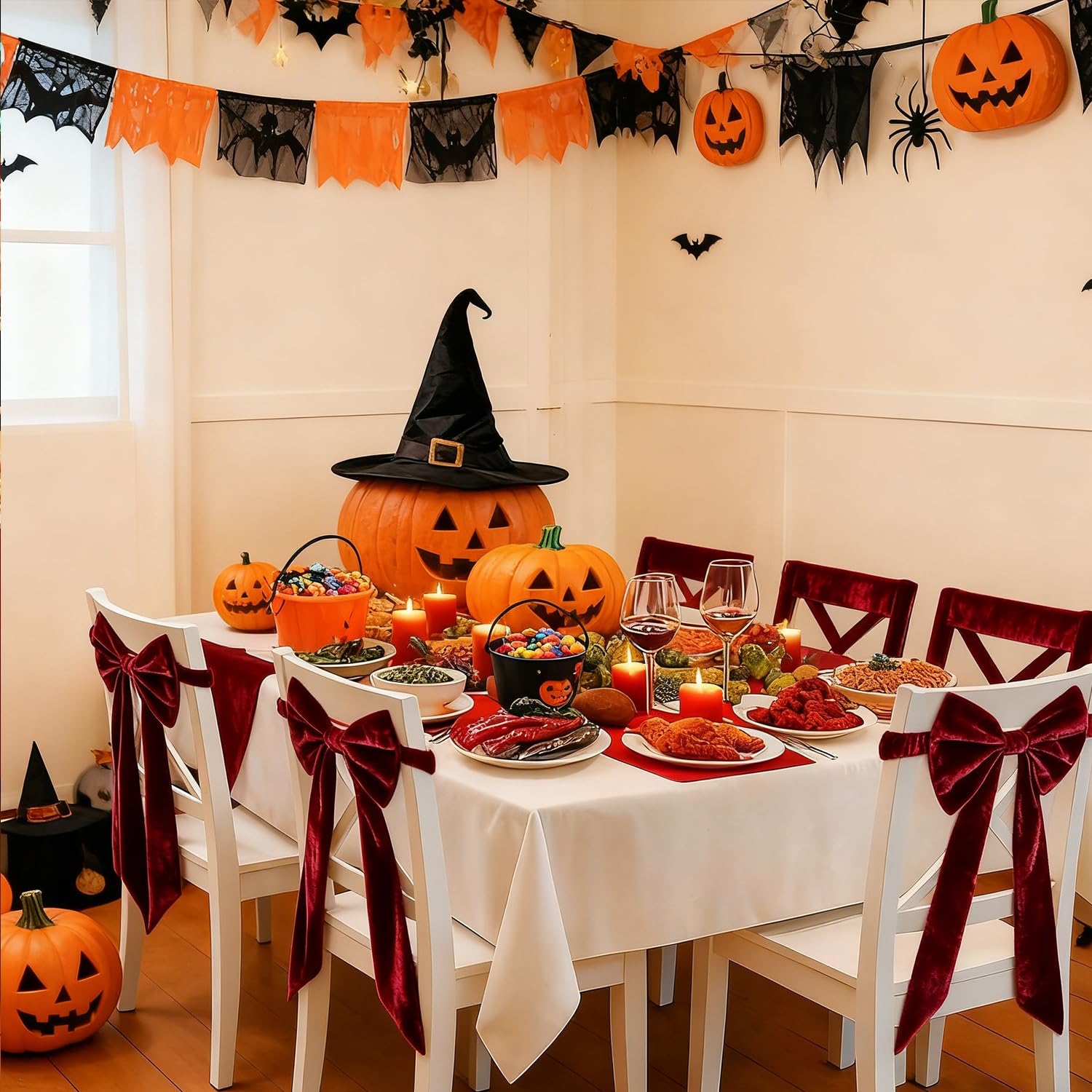 Fiocchi Natalizi per sedie, Fasce in Velluto Rosso con Elastico per Decorazioni di Matrimoni, Feste e Banchetti, coprisedie in Velluto Bordeaux da 30 x 75 cm per Decorazioni di Eventi festiv
