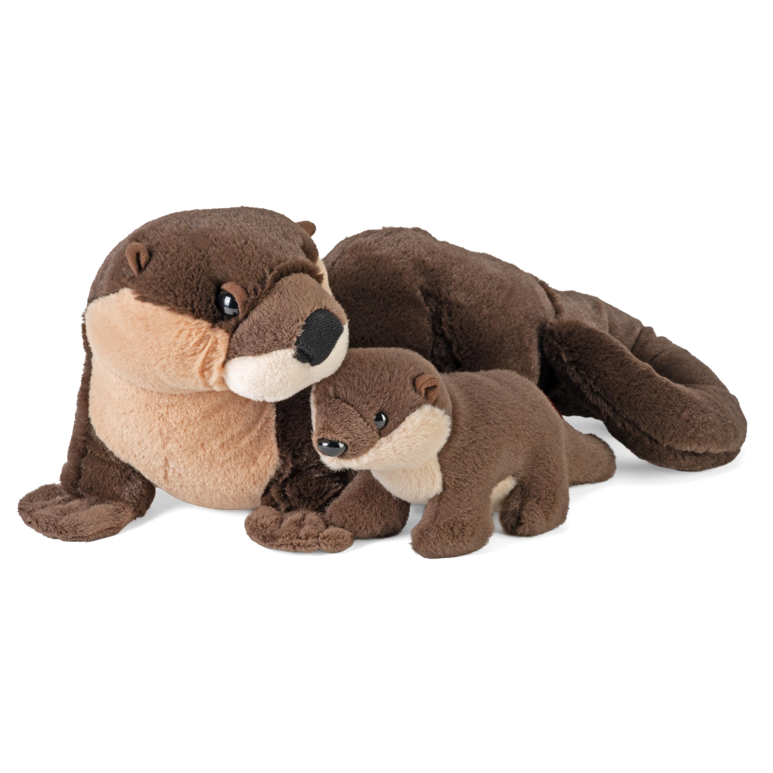 WILD REPUBLIC Mom and Baby River Otter, Stuffed Animal, 12 Inches, Gift for Kids, Plush Toy, Fill is Spun Recycled Water Bottles