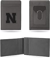 Vista 94 de Rico Industries NCAA - Cartera de bolsillo frontal grabada con láser gris, compacta, cómoda, delgada
