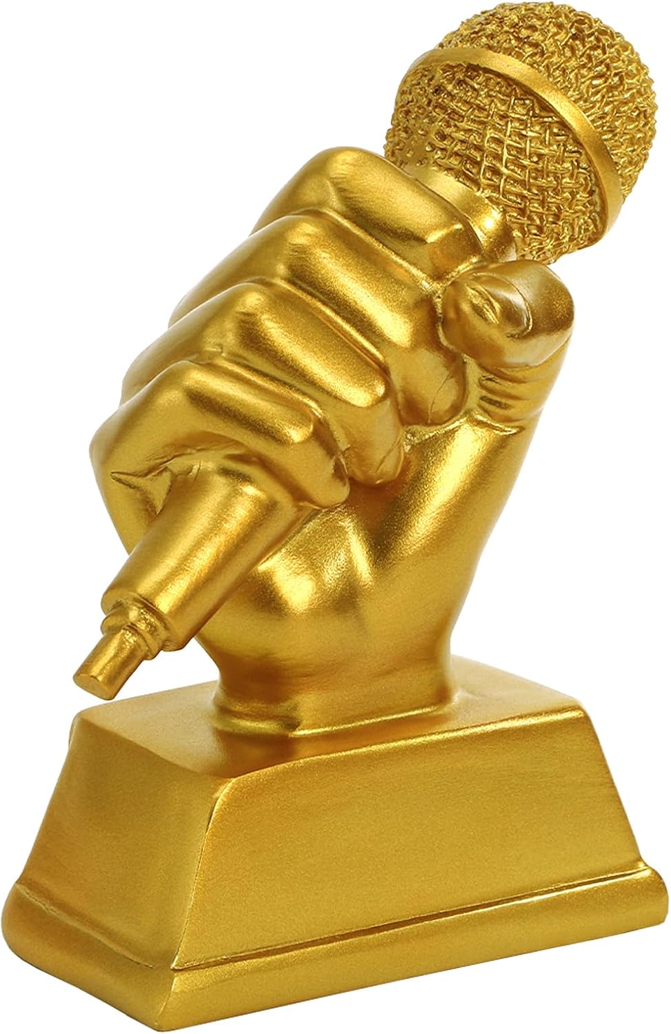 Tosnail 2-Pack Golden Microphone Trophy, Music Awards, Resin Best Singing Award Prize for Adult Karaoke Party Decorations, Singing Competitions