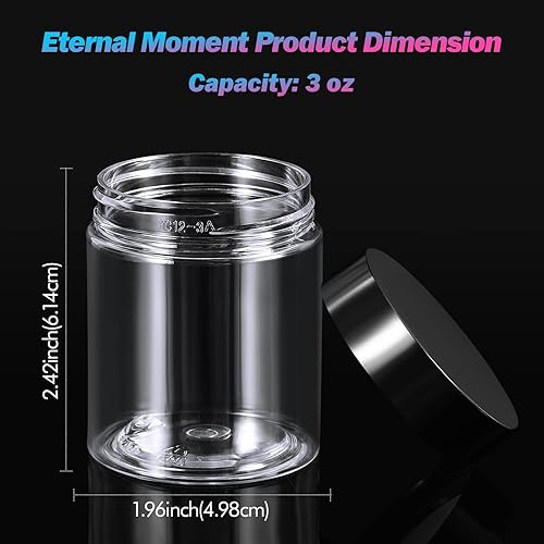 Miniatura 2 de Eternal Moment Paquete de 36 Frascos de Plástico de 3 OZ Redondos Transparentes Recipientes Cosméticos con Tapas, Perfectos para Loción, Crema,
