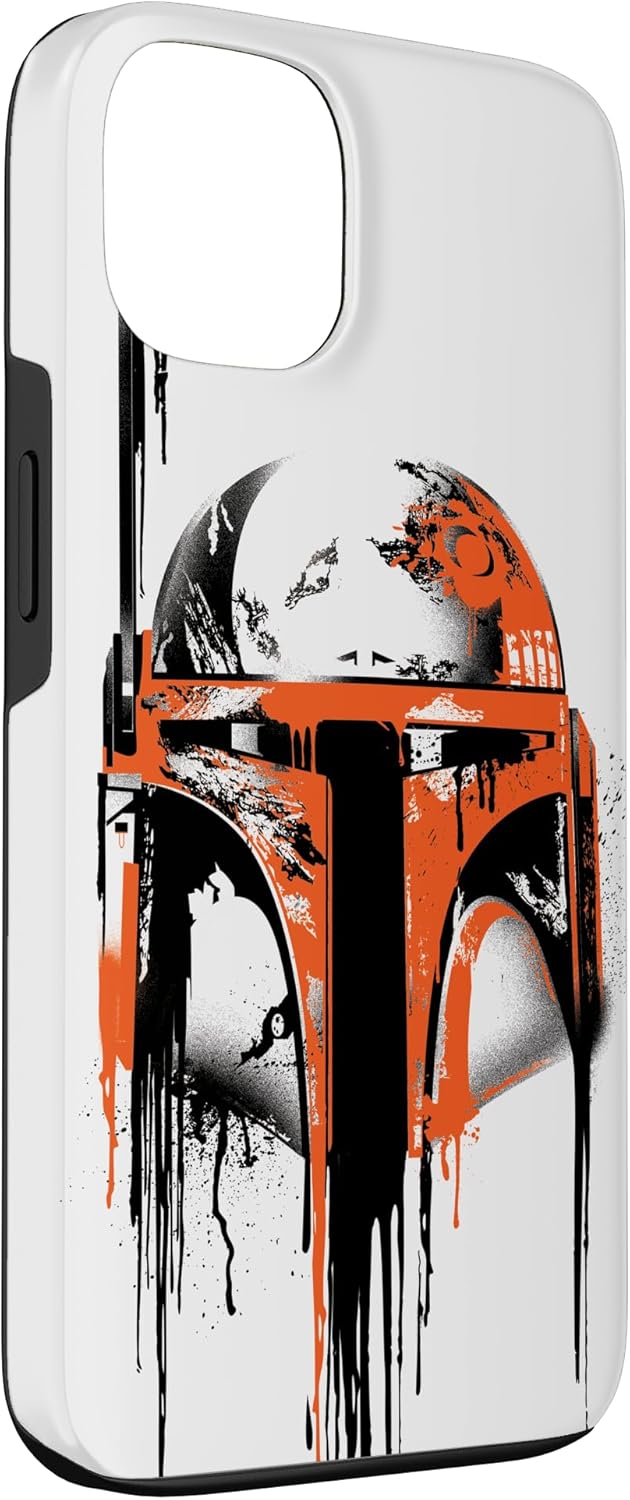 Star Wars Boba Fett Helmet Paint Drip White Case for iPhone 13