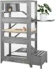 Hamster Cage 55 H 6-Tier Large Critter Nation Cage for Chinchilla Ferret Rat Squirrel Lizard Chameleon Small Animal WRemovable Tray and Wide Ramp, Anti-Chewing, Grey